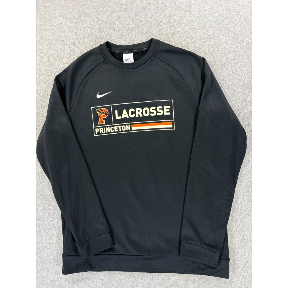 Princeton Tigers Nike Team Issue Lacrosse Crew Sweatshirt (Men's Medium) Black